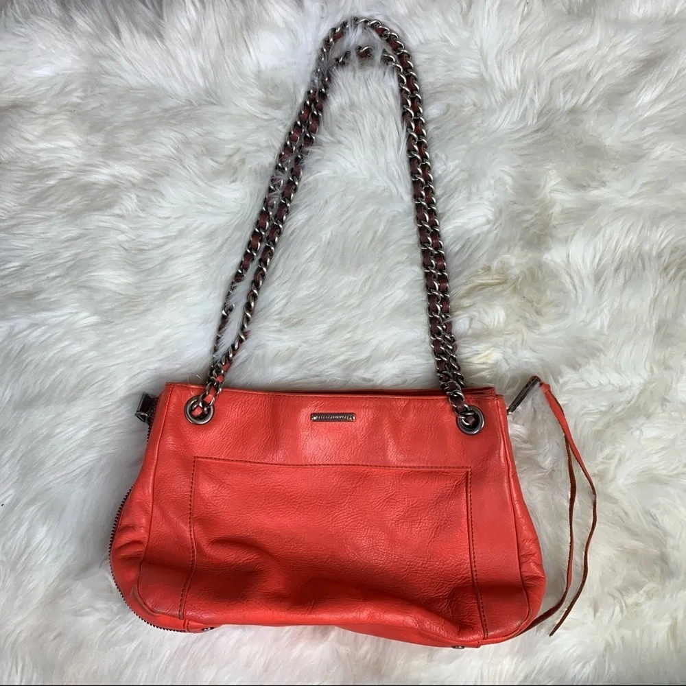 REBECCA MINKOFF Swing Leather Chain-Link Shoulder Bag